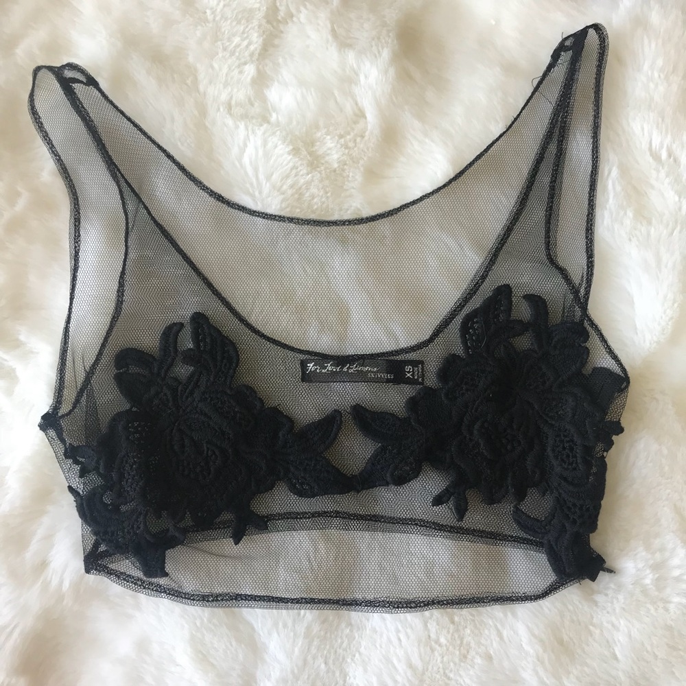 For love and lemons black dahlia crop top XS